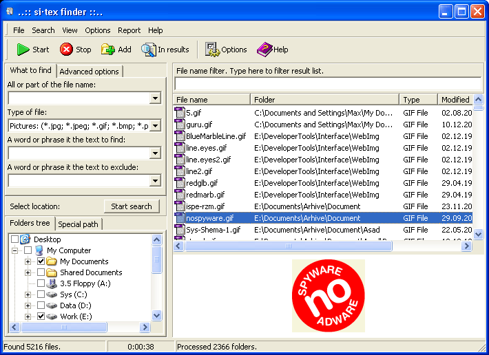 Advanced File Finder 3.1.10 screenshot